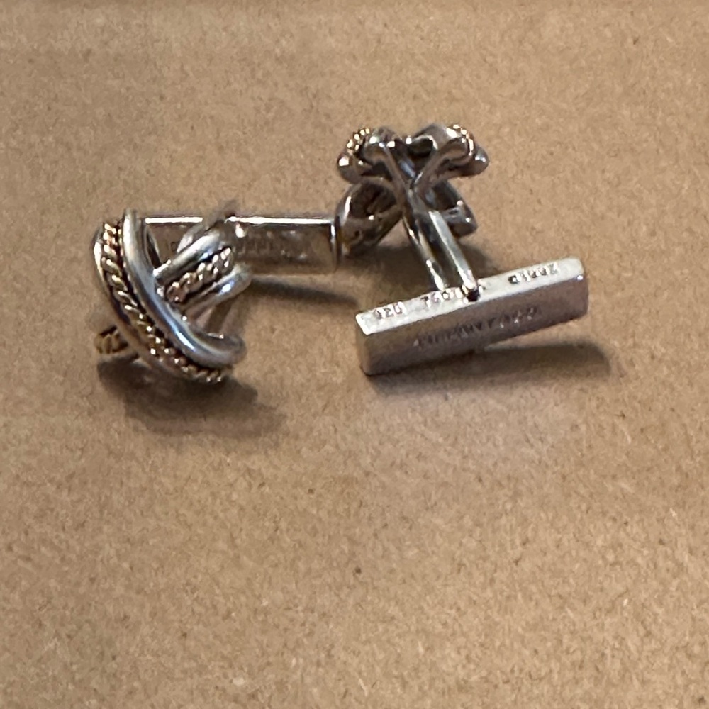 Tiffany & Co Vintage Sterling Silver and 18k Gold Men's Cufflinks